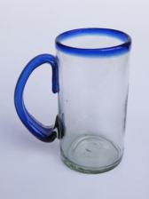  / Cobalt Blue Rim 30 oz Large Beer Mugs (set of 6)